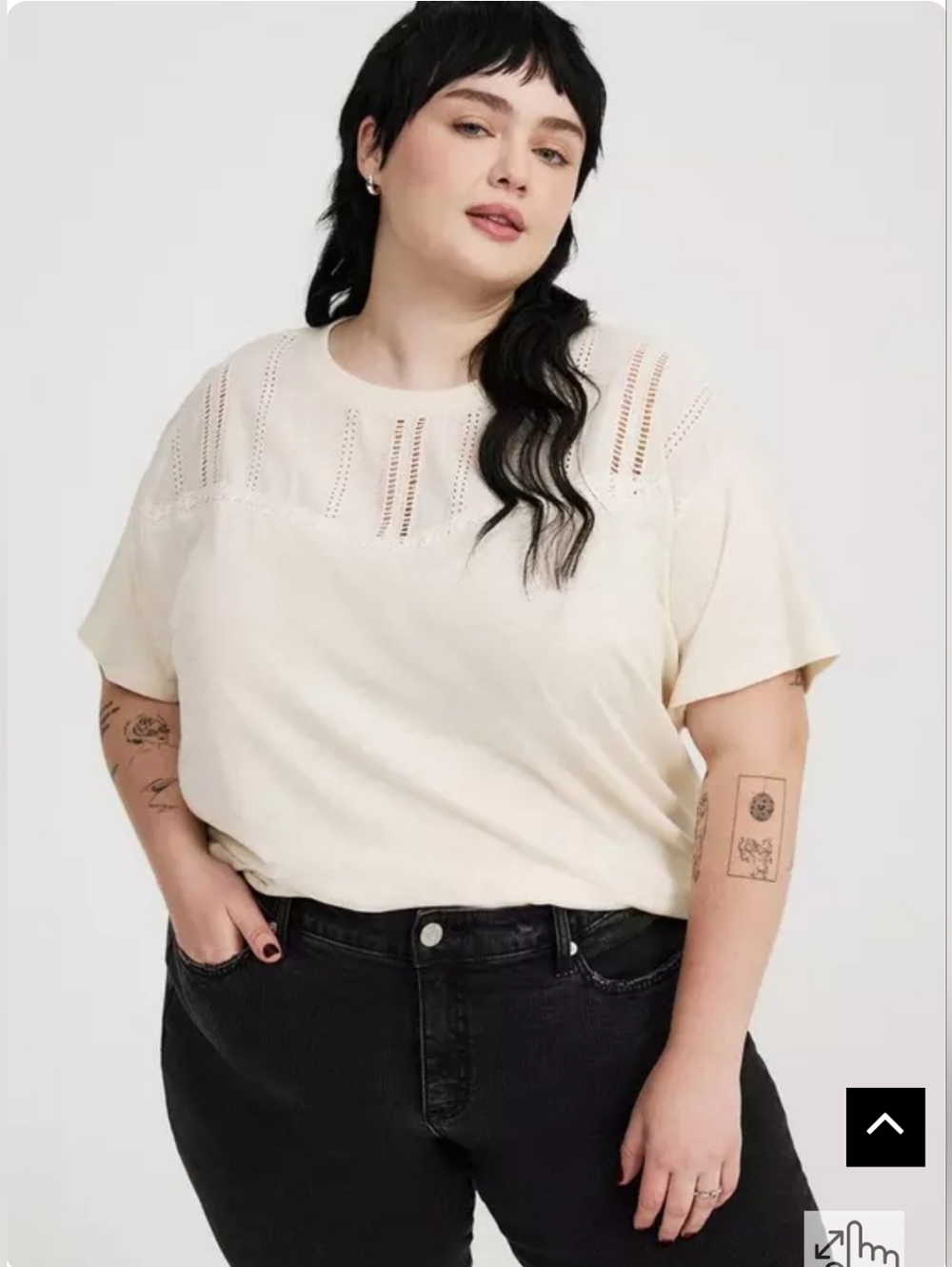 3/$20🎉 NWT Torrid Heritage Slub Woven Yoke Crew Tee 1X